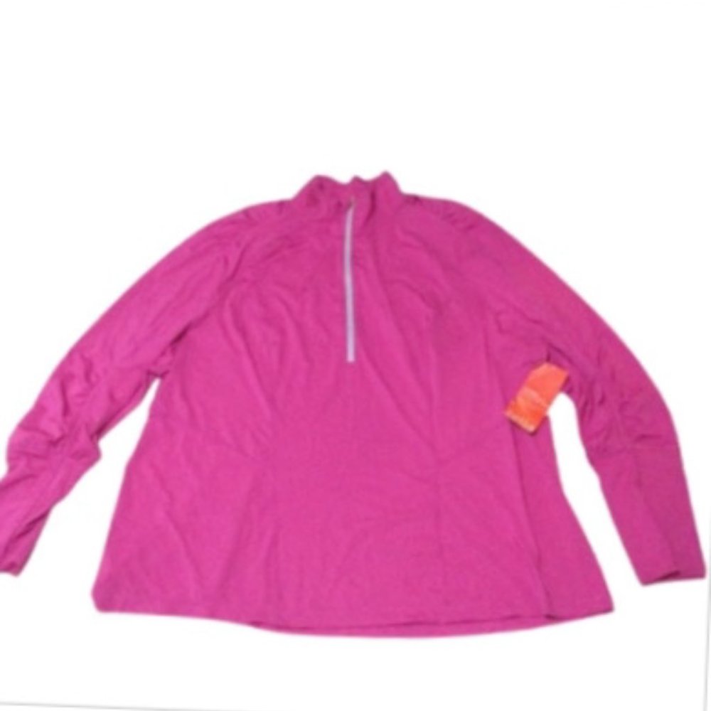 Zella Mageta-Stripped Half-zip Workout Jacket 3X